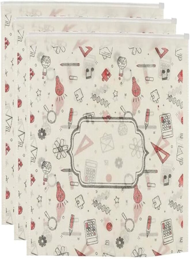 3A A4 Fabric Binder 33 * 43 cm With Zipper Tractor 3 Pieces - Off White A4-17333